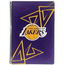 Back Me UP NBA Los Angeles Lakers Σπιράλ Τετράδιο Ριγέ A4 70 Φύλλων 2 Θεμάτων Μωβ 378-16440