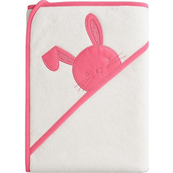 Beboulino Rabbit Βρεφικό Μπουρνούζι Κάπα Μπεζ Φούξια 75x75cm