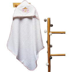 Abo Carousel Βρεφικό Μπουρνούζι Κάπα Λευκό Ροζ 75x75cm