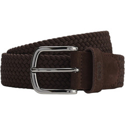 Hugo Boss Sash-WnE Ανδρική Ζώνη Υφασμάτινη Πλεκτή Ελαστική Σοκολατί 50537169-201
