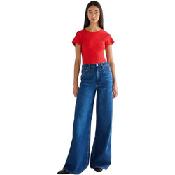 Wrangler Ψηλόμεσο Γυναικείο Τζιν Παντελόνι Loose Εφαρμογή Καμπάνα Navy Μπλε 112378704