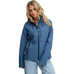 Superdry Γυναικείο Μπουφάν Χειμωνιάτικο Softshell Μακρύ Μπλε W5012069A-CM9