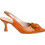 Fratelli Petridi Γόβες Slingback Δερμάτινες με Λεπτό Χαμηλό Τακούνι Πορτοκαλί 1341