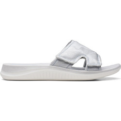 Clarks Glide Bay2 Γυναικείες Παντόφλες Καλοκαιρινές Ασημί 26172477