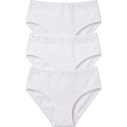 Namaldi Βαμβακερά Γυναικεία Slip με Δαντέλα Λευκά 3Pack 239