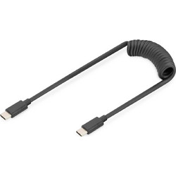 Digitus AK-300431-006-S Spiral USB-C to USB-C 60W 1m Black