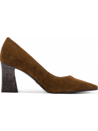 Tamaris Γόβες Suede με Χοντρό Ψηλό Τακούνι Καφέ 1-22427-43-392