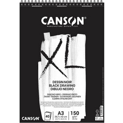 Canson XL Μπλοκ Σχεδίου A3 150gr/m² 40 Μαύρα Φύλλα