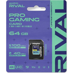 GoodRam Rival microSDXC 64GB Class 10 U3 V30 UHS-I A1 100MB/s + Adapter