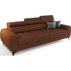 PoliHome Calyra Lthr Τριθέσιος Καναπές Μπρονζέ 260x97x95cm 163069699
