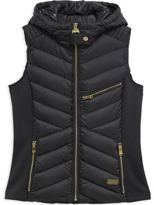 Barbour Αμάνικο Γυναικείο Μπουφάν Puffer Μακρύ Μαύρο LGI0224-BK11