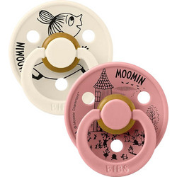 BIBS Moomin Πιπίλες Καουτσούκ 0-6m Little My Ivory Dusty Pink 2τμχ