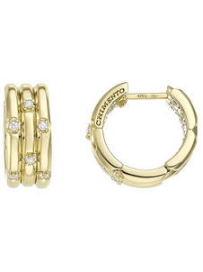 Chimento Chocolat Γυναικεία Σκουλαρίκια Κρίκοι από Xρυσό 18K με Διαμάντι 1O09620BB1