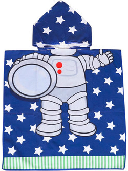 QueenMother Astronaut Παιδικό Πόντσο Θαλάσσης Microfiber Μπλε 59x59cm PNC05