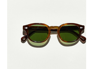 Moscot Tobacco Ανδρικά Γυαλιά Ηλίου Τετράγωνα Κοκάλινα Καφέ με Πράσινο Φακό
