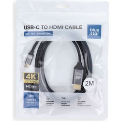 Blue Star Καλώδιο HDMI 2.0 HDMI Male to USB-C Male 2m Black 5903396476747
