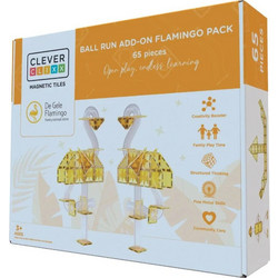 Cleverclixx Magnetic Tiles Ball Run Add-On Flamingo Pack