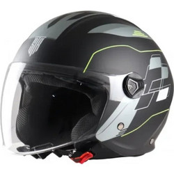 Str GP Black Grey Yellow Κράνος Μηχανής Jet