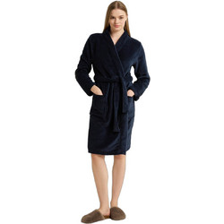 Vamp Γυναικεία Ρόμπα Χειμωνιάτικη Fleece Navy Μπλε 25280