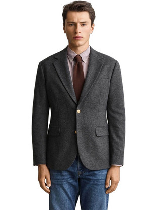 Gant Ανδρικό Blazer Μάλλινο με Στενή Εφαρμογή Γκρι 3G7706383