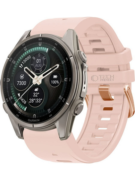 Tech-Protect Silicone Λουράκι Σιλικόνης Powder Pink (Garmin Fenix 5S / 5S Plus / 6S / 6S Pro / 7S / 7S Pro / 8 43mm)