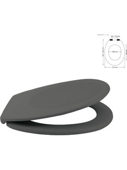 Dimitracas Neela Καπάκι Λεκάνης Οβάλ Πλαστικό Slim Γκρι 45x37cm