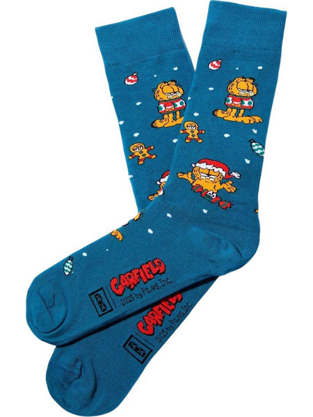 Besocks Garfield Snow Ανδρικές Κάλτσες Ψηλές με Σχέδια Μπλε 648074