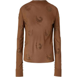Pinko Γυναικείο Χειμερινό Top με Στρας Καφέ 104430A289-L75