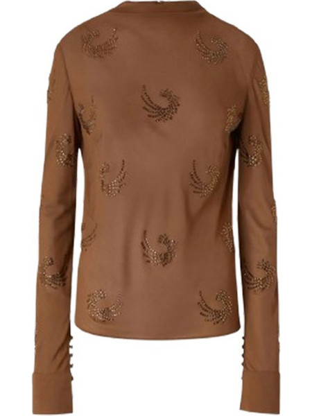 Pinko Γυναικείο Χειμερινό Top με Στρας Καφέ 104430A289-L75