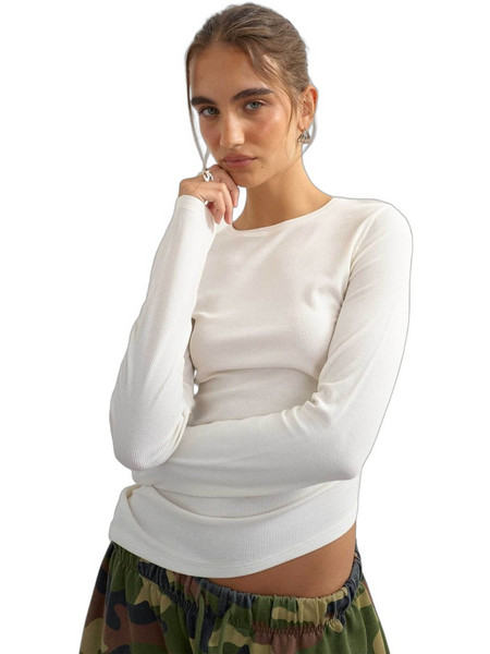 Topshop Γυναικείο Χειμερινό Top Ριπ Λευκό 31001439