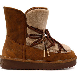 Replay Γυναικεία Μποτάκια Suede Καφέ με Γούνα GWF6H-000-C0205T-C08E