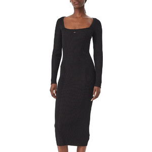 Tommy Jeans Midi Καθημερινό Φόρεμα Ριπ Μαύρο DW0DW23329BDS
