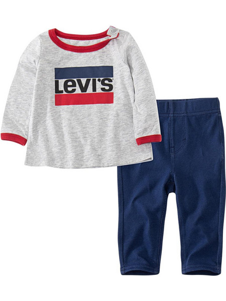 Levi's Βρεφικό Σετ για Αγόρι Χειμωνιάτικο Γκρι Κόκκινο Navy Μπλε NP36514-G2H