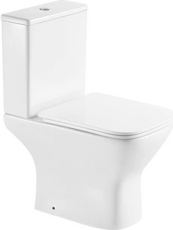 Karag Amfipolis Καπάκι Λεκάνης Τετράγωνο Πλαστικό Slim Soft Close Λευκό 42x37cm TR126P
