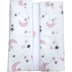 Beboulino Moon Stars Αδιάβροχα Σελτεδάκια Αλλαξιέρας Μωρού 100% Βαμβακερά Πετσετέ Λευκά Ροζ 50x80cm 2τμχ