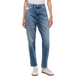 Tommy Jeans Ψηλόμεσο Γυναικείο Τζιν Παντελόνι Mom Fit Εφαρμογή Μπλε DW0DW23169-1A5