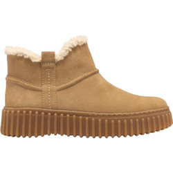 Clarks Torhill Γυναικεία Μποτάκια Αστραγάλου Suede Ταμπά με Γούνα 26327994