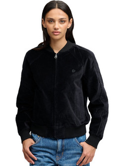 Superdry Γυναικεία Ζακέτα Φούτερ Μακριά με Φερμουάρ Μαύρη W5012224A-02A