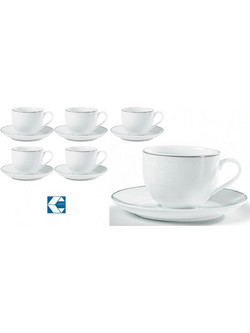 Galifas Σετ Φλιτζάνια Espresso & Ελληνικού Καφέ Πορσελάνης Λευκά 90ml 6τμχ GBK-77504-2