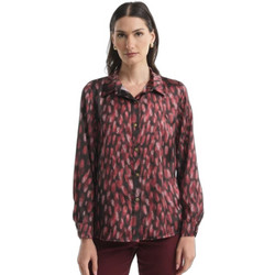 Fibes Fashion Μακρυμάνικο Γυναικείο Πουκάμισο Μαύρο 03-7518N