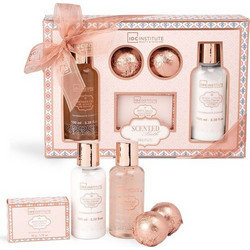IDC Institute Scented Bath Bronze Sandalwood & Cinnamon Shower Gel 100ml + Bath Salts 50gr + Body Lotion 100ml + Bath Fizzers 2x30gr