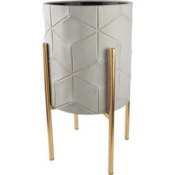 Idea Home Κασπώ Μεταλλικό με Πόδια Μπεζ Χρυσό 31x58cm 25.17.51555