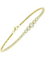 Million Diamonds Γυναικείο Βραχιόλι Ριβιέρα με Ροζέτα από Xρυσό 14K με Ζιργκόν BRA14444