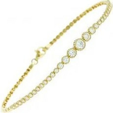 Million Diamonds Γυναικείο Βραχιόλι Ριβιέρα με Ροζέτα από Xρυσό 14K με Ζιργκόν BRA14444