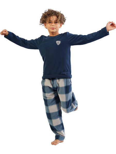 Vienetta Secret Παιδική Πιτζάμα Fleece Χειμωνιάτικη Navy Μπλε -13131