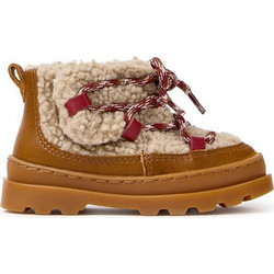 Camper Παιδικά Μποτάκια Καφέ Μπεζ Suede με Γούνα K900401-001