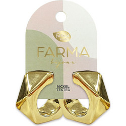 Farma Bijoux Γυναικεία Σκουλαρίκια Κρίκοι από Ορείχαλκο Xρυσά BEWOW26