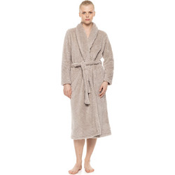 Pink Label Γυναικεία Ρόμπα Χειμωνιάτικη Μπεζ W2049