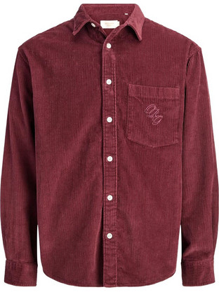 Jack & Jones Ανδρικό Πουκάμισο Βαμβακερό Μακρυμάνικο Κανονική Γραμμή Μπορντό 12298514
