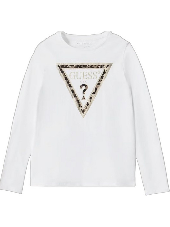 Guess Logo Παιδικό T-Shirt Μακρυμάνικο Λευκό J6BI02K5771-G011